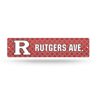 Wholesale NCAA Rutgers Scarlet Knights Plastic 4" x 16" Street Sign By Rico Industries