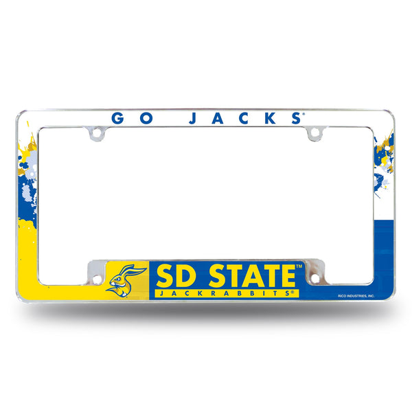 Wholesale NCAA South Dakota State Jackrabbits 12" x 6" Chrome All Over Automotive License Plate Frame for Car/Truck/SUV By Rico Industries
