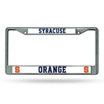Wholesale NCAA Syracuse Orange 12" x 6" Silver Chrome Car/Truck/SUV Auto Accessory By Rico Industries