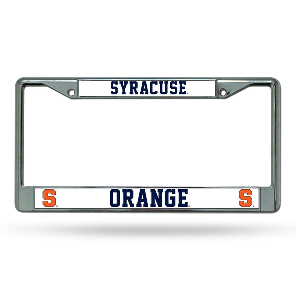 Wholesale NCAA Syracuse Orange 12" x 6" Silver Chrome Car/Truck/SUV Auto Accessory By Rico Industries