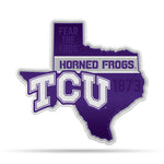 Wholesale NCAA TCU Horned Frogs Classic State Shape Cut Pennant - Home and Living Room Décor - Soft Felt EZ to Hang By Rico Industries