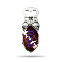 Wholesale NCAA TCU Horned Frogs Magnetic Bottle Opener, Stainless Steel, Strong Magnet to Display on Fridge By Rico Industries