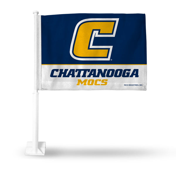 Wholesale NCAA Tennessee-Chattanooga Mocs Double Sided Car Flag - 16" x 19" - Strong Pole that Hooks Onto Car/Truck/Automobile By Rico Industries