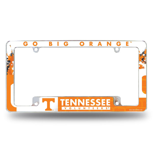 Wholesale NCAA Tennessee Volunteers 12" x 6" Chrome All Over Automotive License Plate Frame for Car/Truck/SUV By Rico Industries