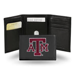 Wholesale NCAA Texas A&M Aggies Embroidered Genuine Leather Tri-fold Wallet 3.25" x 4.25" - Slim By Rico Industries