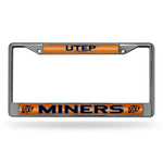 Wholesale NCAA Texas-El Paso Miners 12" x 6" Silver Bling Chrome Car/Truck/SUV Auto Accessory By Rico Industries