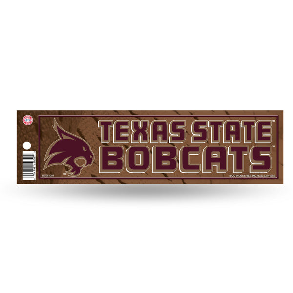 Wholesale NCAA Texas State Bobcats 3" x 12" Car/Truck/Jeep Bumper Sticker By Rico Industries