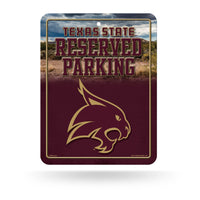 Wholesale NCAA Texas State Bobcats 8.5" x 11" Metal Parking Sign - Great for Man Cave, Bed Room, Office, Home Décor By Rico Industries