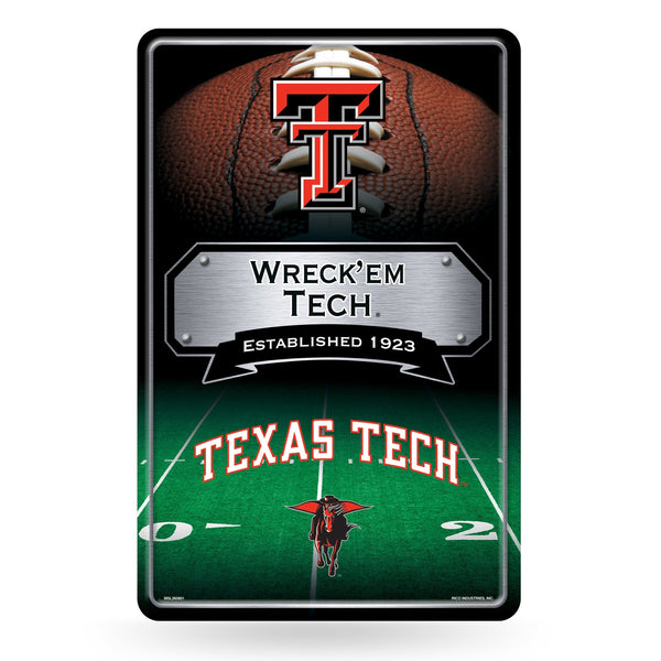 Wholesale NCAA Texas Tech Red Raiders 11" x 17" Large Metal Home Décor Sign By Rico Industries