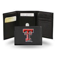 Wholesale NCAA Texas Tech Red Raiders Embroidered Genuine Leather Tri-fold Wallet 3.25" x 4.25" - Slim By Rico Industries