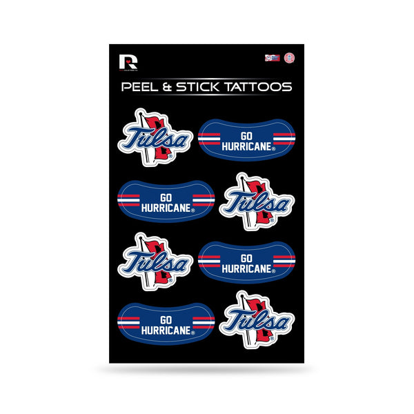 Wholesale NCAA Tulsa Golden Hurricane Peel & Stick Temporary Tattoos - Eye Black - Game Day Approved! By Rico Industries