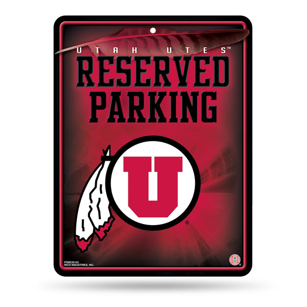 Wholesale NCAA Utah Utes 8.5" x 11" Metal Parking Sign - Great for Man Cave, Bed Room, Office, Home Décor By Rico Industries