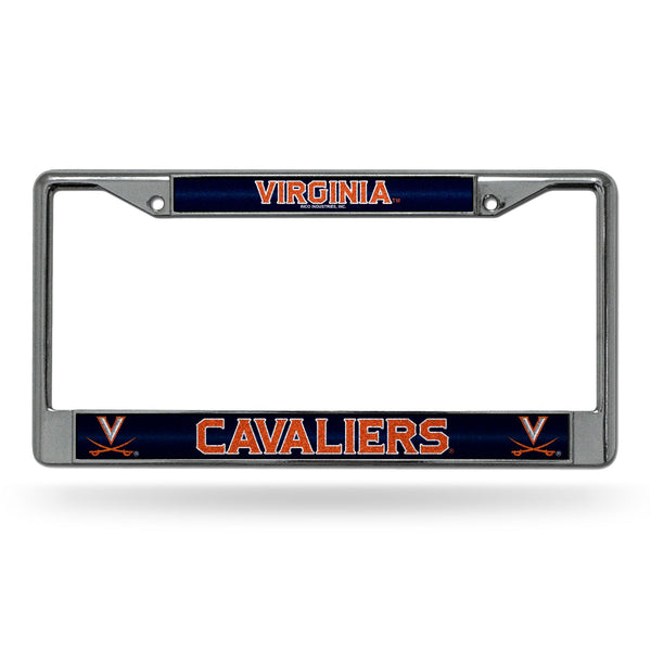 Wholesale NCAA Virginia Cavaliers 12" x 6" Silver Bling Chrome Car/Truck/SUV Auto Accessory By Rico Industries