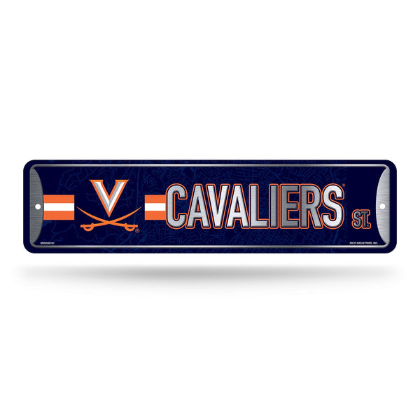 Wholesale NCAA Virginia Cavaliers Metal Street Sign 4" x 15" Home Décor - Bedroom - Office - Man Cave By Rico Industries