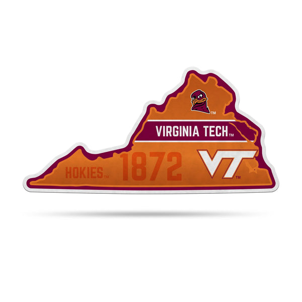 Wholesale NCAA Virginia Tech Hokies Classic State Shape Cut Pennant - Home and Living Room Décor - Soft Felt EZ to Hang By Rico Industries