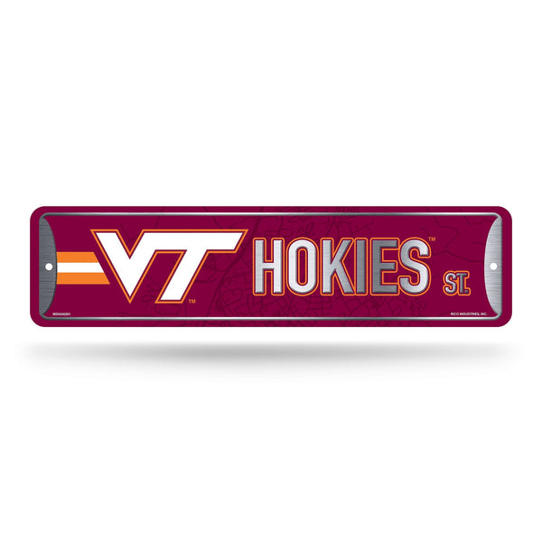 Wholesale NCAA Virginia Tech Hokies Metal Street Sign 4" x 15" Home Décor - Bedroom - Office - Man Cave By Rico Industries