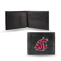 Wholesale NCAA Washington State Cougars Embroidered Genuine Leather Billfold Wallet 3.25" x 4.25" - Slim By Rico Industries