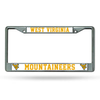 Wholesale NCAA West Virginia Mountaineers 12" x 6" Silver Chrome Car/Truck/SUV Auto Accessory By Rico Industries