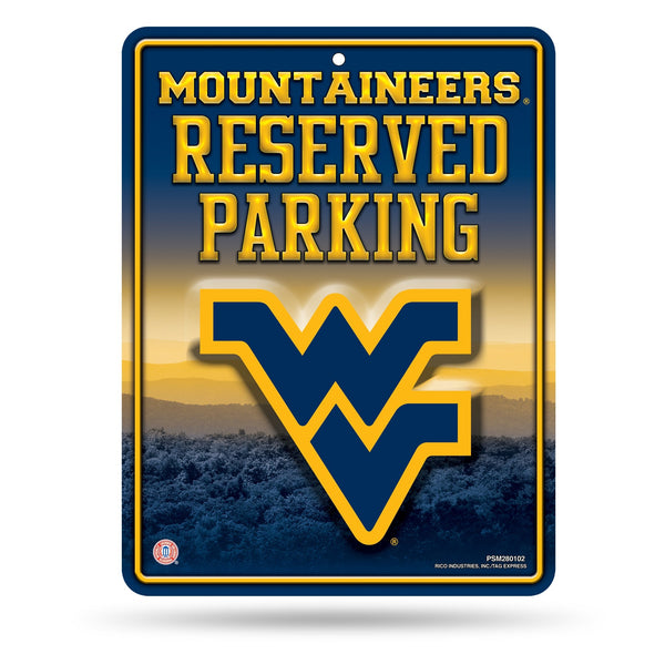 Wholesale NCAA West Virginia Mountaineers 8.5" x 11" Metal Parking Sign - Great for Man Cave, Bed Room, Office, Home Décor By Rico Industries