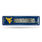Wholesale NCAA West Virginia Mountaineers Metal Street Sign 4" x 15" Home Décor - Bedroom - Office - Man Cave By Rico Industries