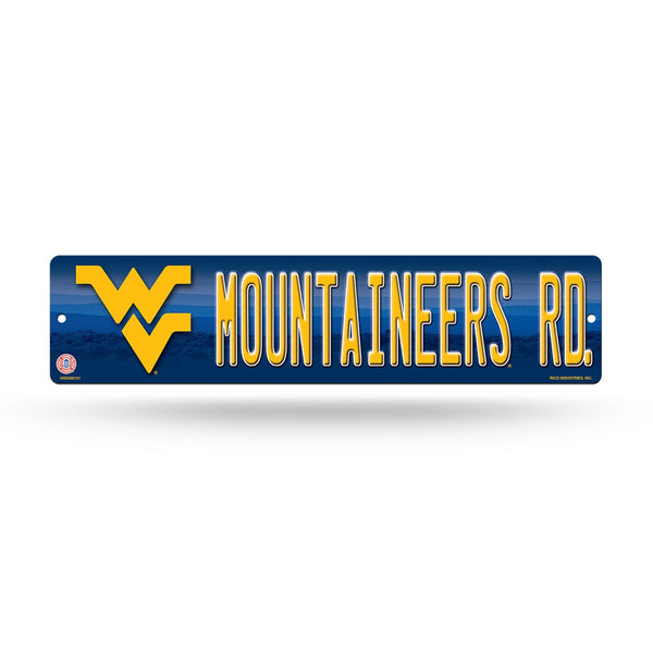 Wholesale NCAA West Virginia Mountaineers Plastic 4" x 16" Street Sign By Rico Industries