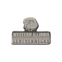 Wholesale NCAA Western Illinois Leathernecks Antique Nickel Auto Emblem for Car/Truck/SUV By Rico Industries