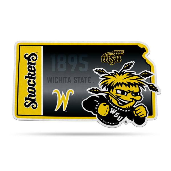 Wholesale NCAA Wichita State Shockers Classic State Shape Cut Pennant - Home and Living Room Décor - Soft Felt EZ to Hang By Rico Industries