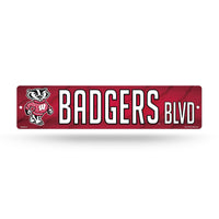 Wholesale NCAA Wisconsin Badgers Plastic 4" x 16" Street Sign By Rico Industries