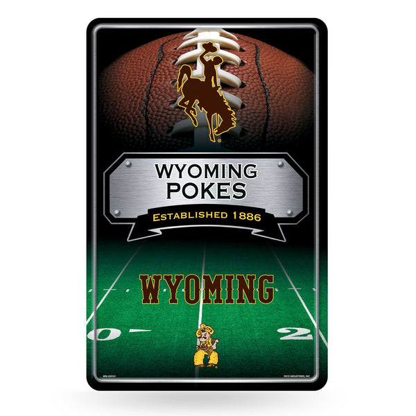 Wholesale NCAA Wyoming Cowboys 11" x 17" Large Metal Home Décor Sign By Rico Industries