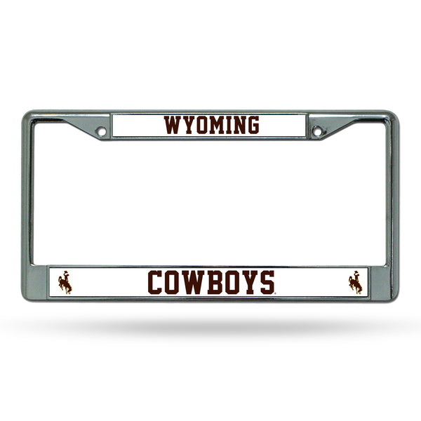 Wholesale NCAA Wyoming Cowboys 12" x 6" Silver Chrome Car/Truck/SUV Auto Accessory By Rico Industries