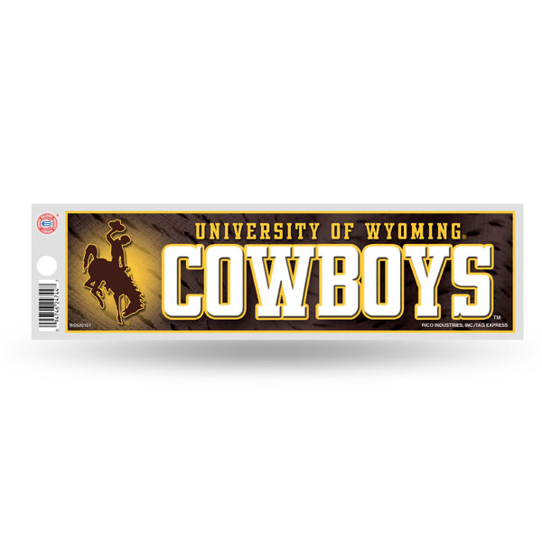 Wholesale NCAA Wyoming Cowboys 3" x 12" Car/Truck/Jeep Bumper Sticker By Rico Industries