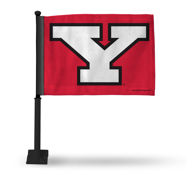 Wholesale NCAA Youngstown Penguins Double Sided Car Flag - 16" x 19" - Strong Black Pole that Hooks Onto Car/Truck/Automobile By Rico Industries
