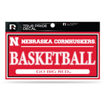 Wholesale Nebraska University 3" X 6" True Pride Decal - Basketball