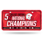 Wholesale Nebraska University 5 Time College Football Champs Metal Auto Tag