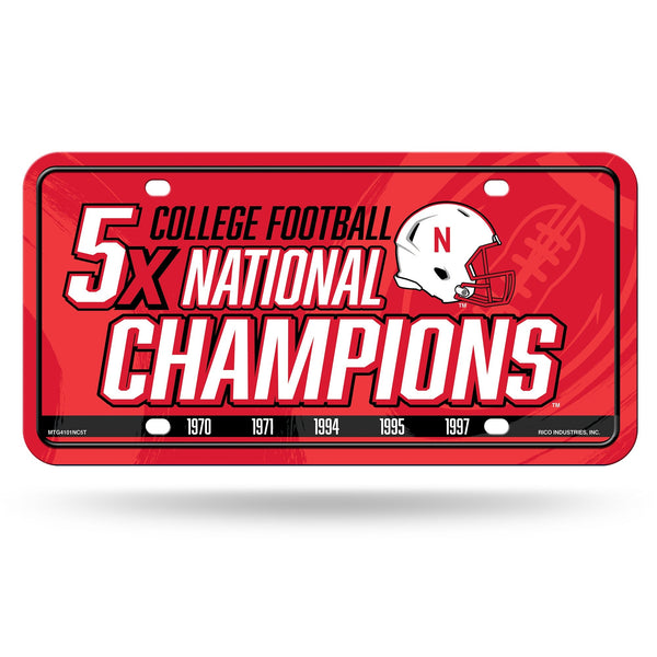 Wholesale Nebraska University 5 Time College Football Champs Metal Auto Tag