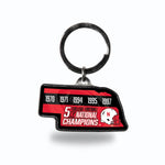 Wholesale Nebraska University 5 Time College Football Champs State Shaped Keychain (Nebraska)