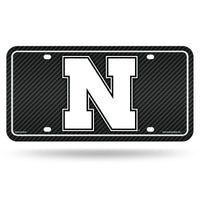 Wholesale Nebraska University - Carbon Fiber Design - Metal Auto Tag