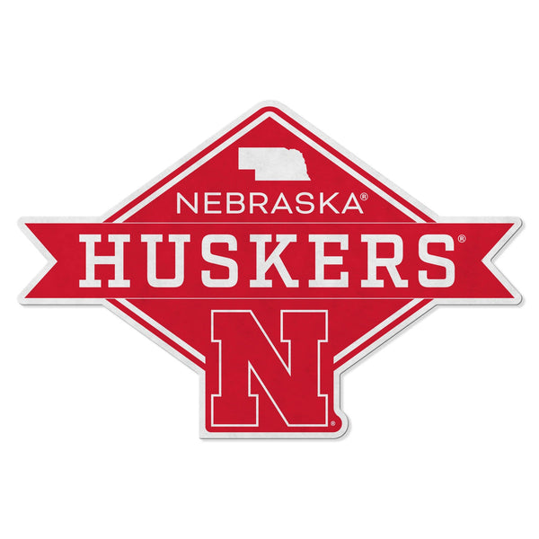 Wholesale Nebraska University Shape Cut Logo With Header Card - Diamond Design