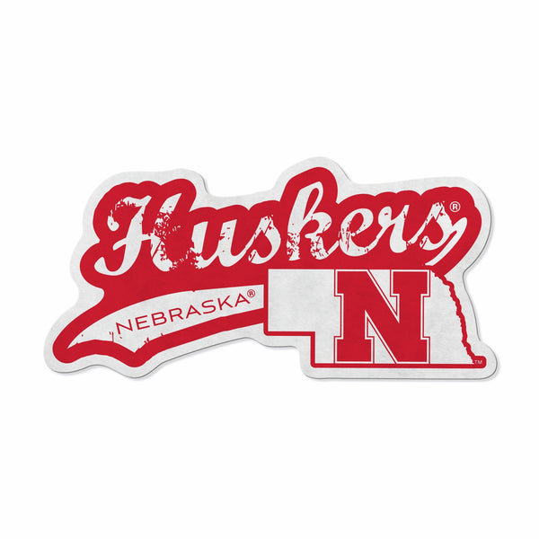 Wholesale Nebraska University Shape Cut Logo With Header Card - Distressed Design