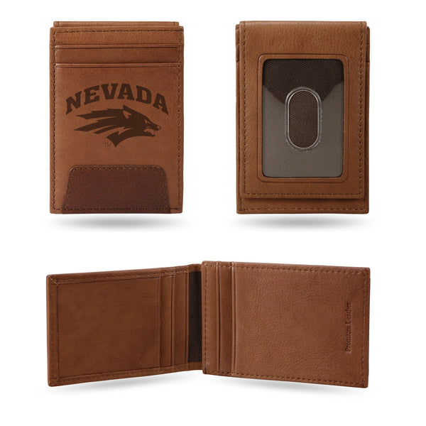 Wholesale Nevada-Reno Wolf Pack Premium Leather Front Pocket Wallet