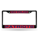 Wholesale New England Patriots Black Laser Chrome 12 x 6 License Plate Frame