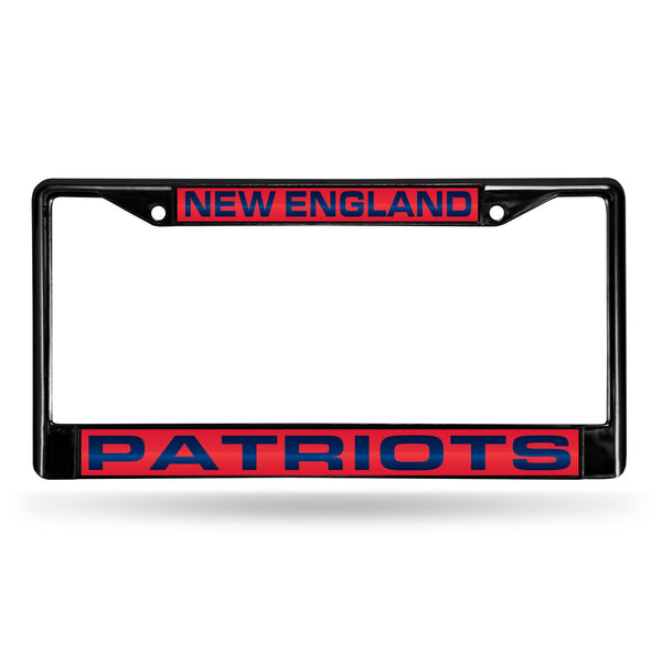 Wholesale New England Patriots Black Laser Chrome 12 x 6 License Plate Frame
