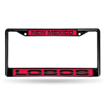 Wholesale New Mexico Lobos Black Laser Chrome 12 x 6 License Plate Frame
