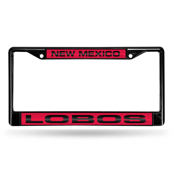 Wholesale New Mexico Lobos Black Laser Chrome 12 x 6 License Plate Frame
