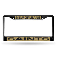 Wholesale New Orleans Saints Black Laser Chrome 12 x 6 License Plate Frame