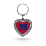 Wholesale New York Giants Rhinestone Heart Keychain