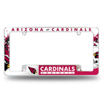 Wholesale NFL Arizona Cardinals 12" x 6" Chrome All Over Automotive License Plate Frame for Car/Truck/SUV By Rico Industries