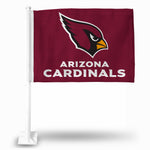 Wholesale NFL Arizona Cardinals Double Sided Car Flag - 16" x 19" - Strong Pole that Hooks Onto Car/Truck/Automobile By Rico Industries