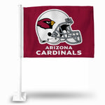 Wholesale NFL Arizona Cardinals Helmet Logo Double Sided Car Flag - 16" x 19" - Strong Pole that Hooks Onto Car/Truck/Automobile By Rico Industries