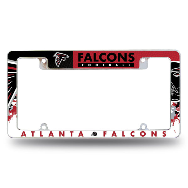 Wholesale NFL Atlanta Falcons 12" x 6" Chrome All Over Automotive License Plate Frame for Car/Truck/SUV By Rico Industries